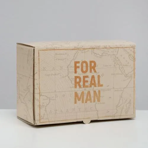 Коробка‒пенал «For real man», 22 × 15 × 10 см/3907225/ 3907226
