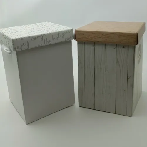 Коробка складная "Кружево/Доски" 14*23см средняя